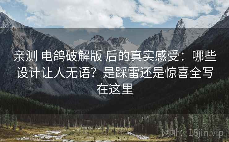 亲测 电鸽破解版 后的真实感受：哪些设计让人无语？是踩雷还是惊喜全写在这里
