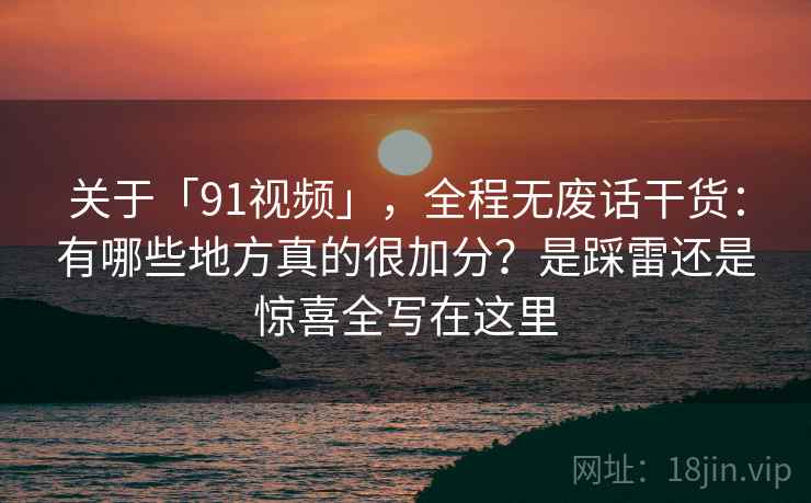 关于「91视频」，全程无废话干货：有哪些地方真的很加分？是踩雷还是惊喜全写在这里