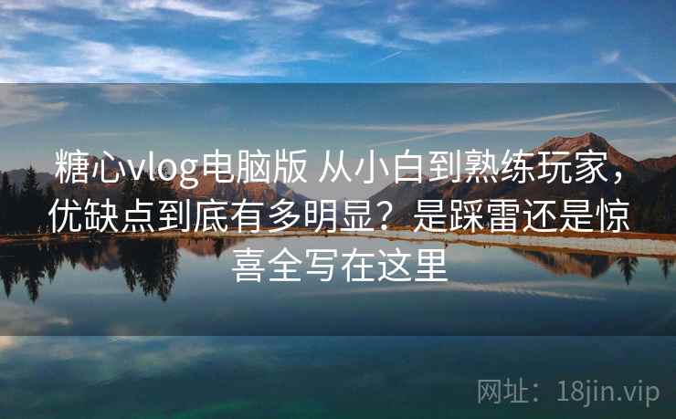 糖心vlog电脑版 从小白到熟练玩家，优缺点到底有多明显？是踩雷还是惊喜全写在这里
