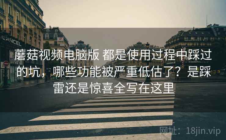 蘑菇视频电脑版 都是使用过程中踩过的坑,哪些功能被严重低估了?是踩雷还是惊喜全写在这里 蘑菇视频电脑版 都是使用过程中踩过的坑,哪些功能被严重低估了?是踩雷还是惊喜全写在这里